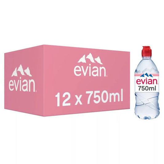 evian Still Natural Miniral Water 12 x 750ml (Pack of 12)
