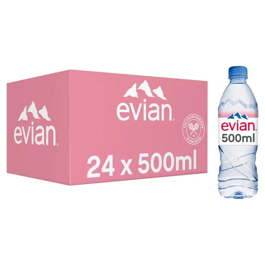 Evian Still Natural Miniral Water 24 x 500ml (Pack of 24)