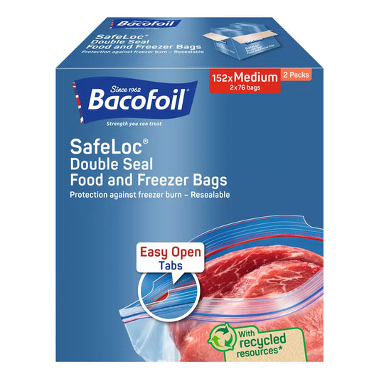 Bacofoil Safeloc® Food and Freezer Medium Bags, 152 Pack
