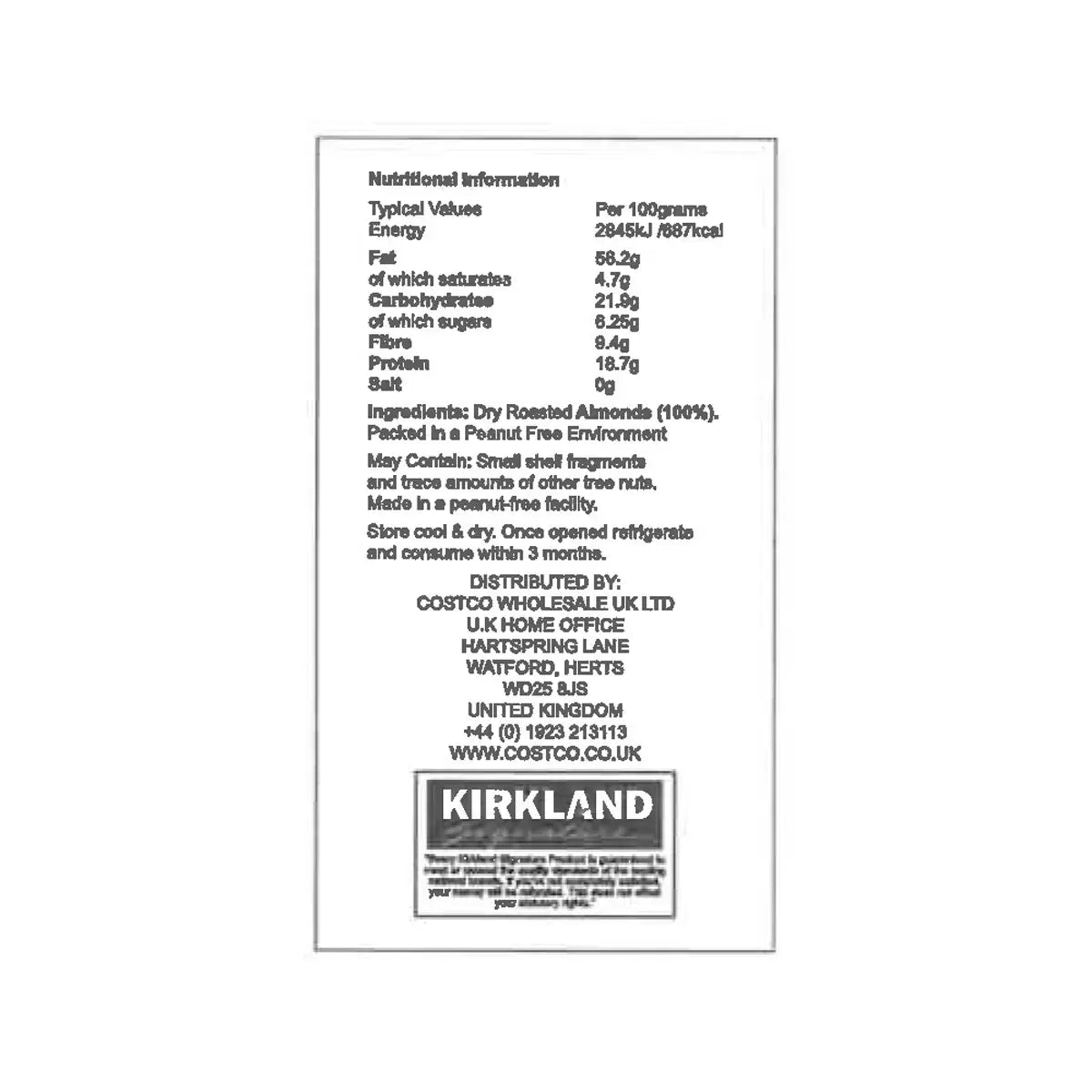 Kirkland Signature Creamy Almond Butter, 765g