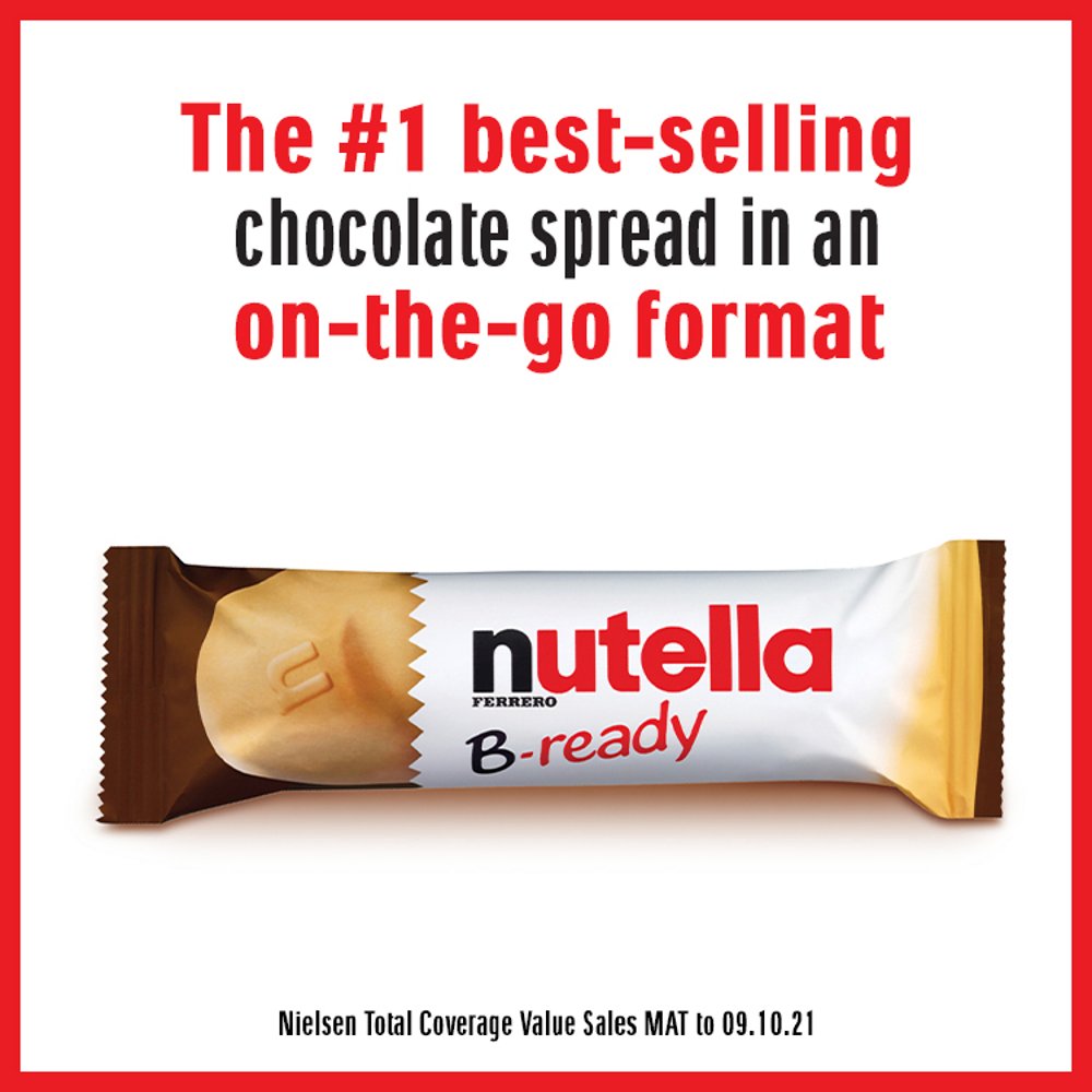 Nutella B-ready Hazelnut Chocolate Spread Filled Cereal Bar Snack 22g x 36 bars