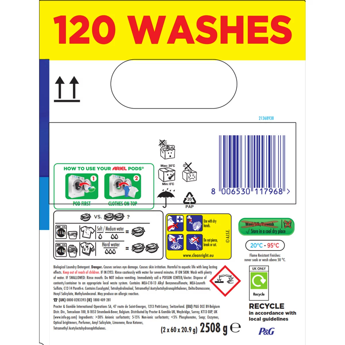 Ariel Platinum + Febreze Pods, 120 Wash