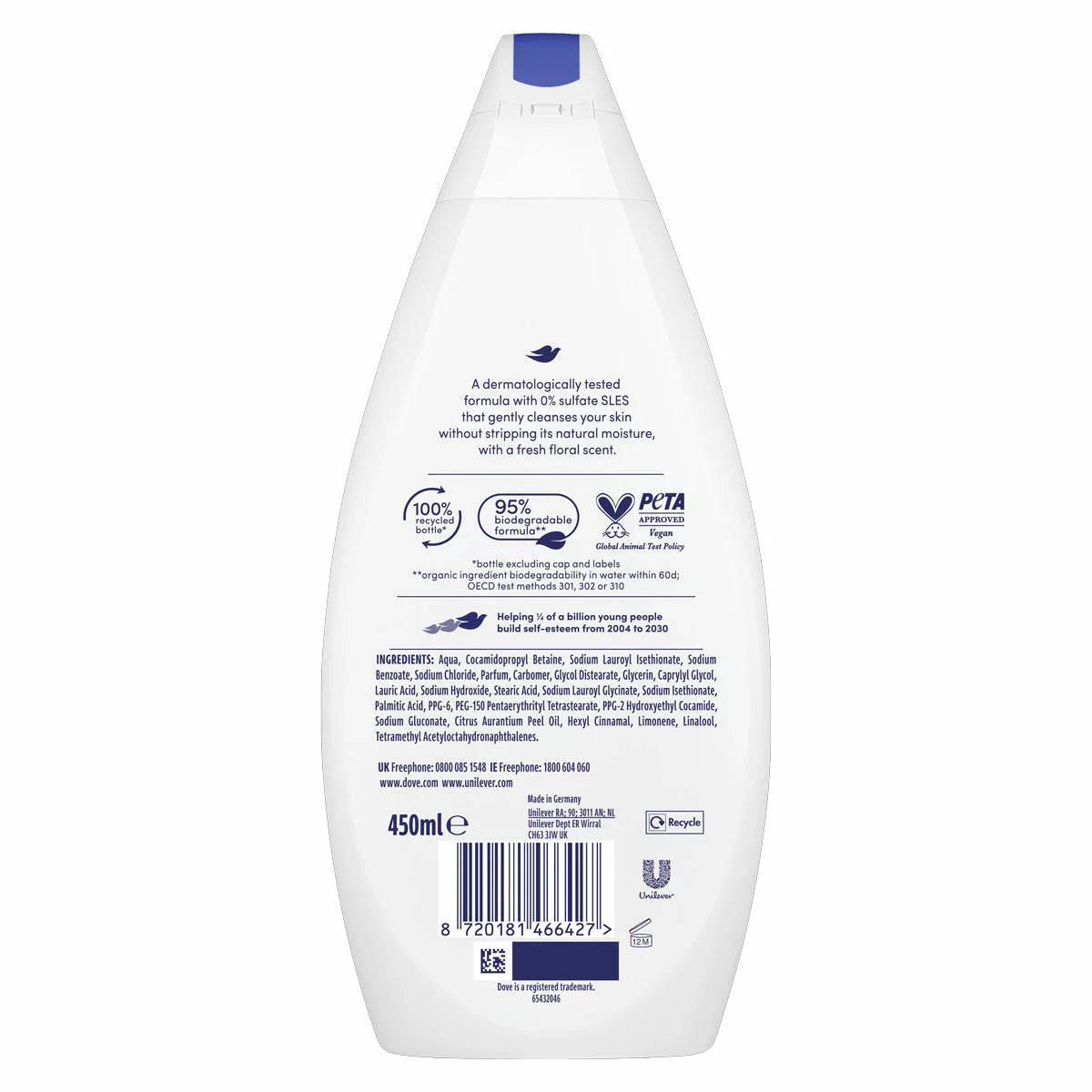 Dove Body Wash 6 x 450ml