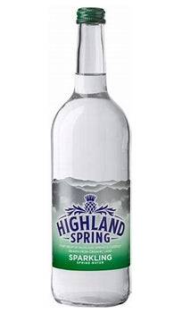 Highland Spring Sparkling Water Glass Bottles 24x330ml