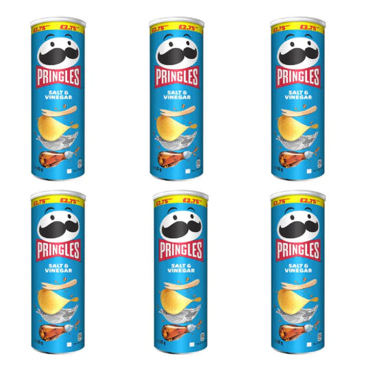 Pringles Salt & Vinegar 165g, Pack of 6