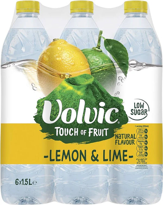 Volvic Touch of Fruit Lemon & Lime Original 1.5L (6 Pack)