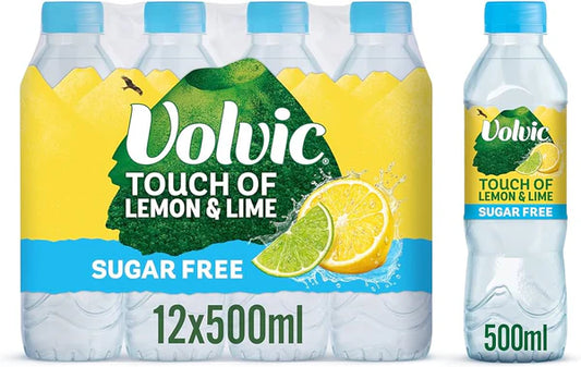Volvic Touch of Fruit Lemon & Lime Sugar Free 500ml (12 Pack)