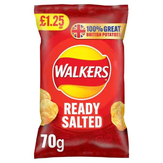 Walkers Crisps Ready Salted 18x70g PM1.25